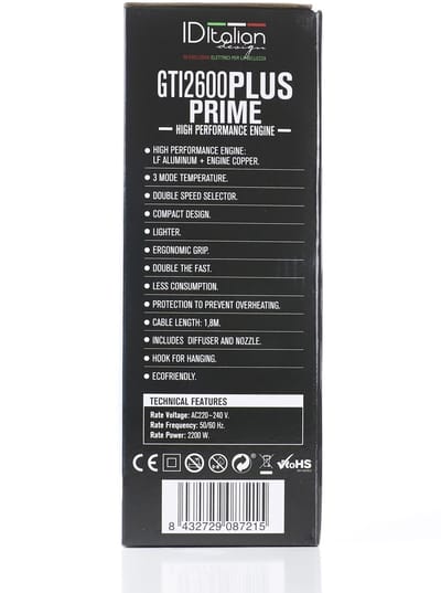 ITALIAN DESIGN ELECTRICAL ITEMS GTI 2600 PLUS PRIME HAARDROGER MET DIFFUSER