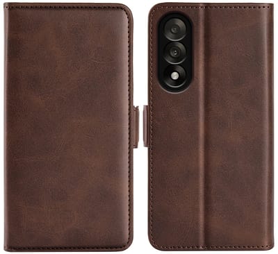 MobyDefend Hoesje - Geschikt voor OnePlus Nord 5 - Luxe Wallet Book Case (Sluiting Zijkant) - Bruin