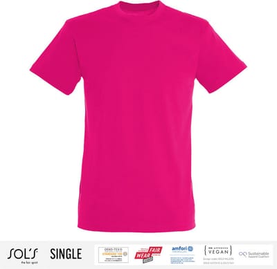 Sol's Heren T-Shirt 100% biologisch katoen Ronde hals Roze Maat S