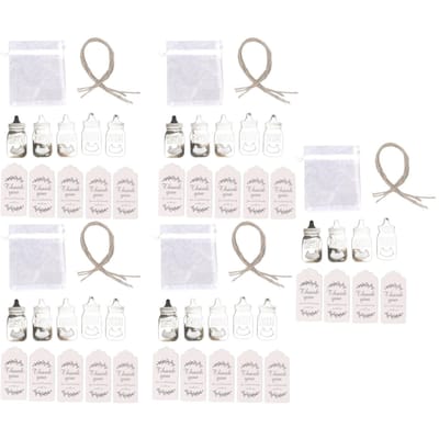 24 Stuks Baby Flesopener Zinklegering Schattige Baby Fles Vormige Flesopener Baby Shower Bedankje white