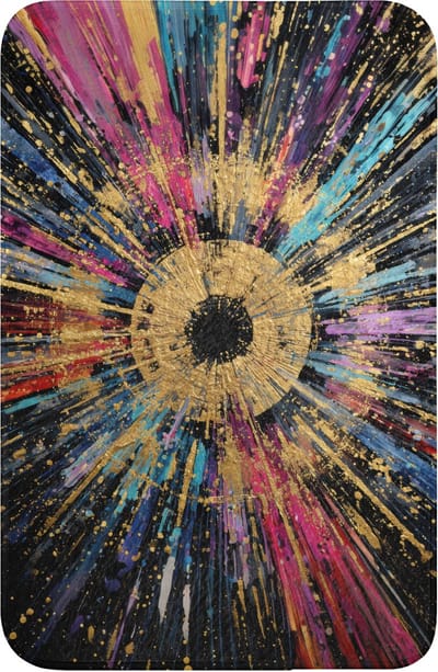WC mat 40x60 cm - Antislip - Explosie - Goud - Kleurrijk - Abstract - Toiletmat - Vloermat - Douchemat - Toilet tapijt - Toiletmatten