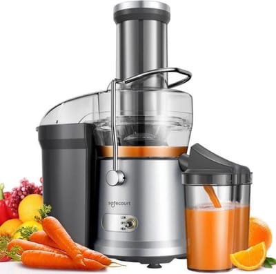 Sapcentrifuge met Extra Grote Vulopening - Slowjuicer voor Groenten en Fruit, BPA-vrij, 3 Snelheden, 1200 Watt - Gezonde en Verse Sappen Maken