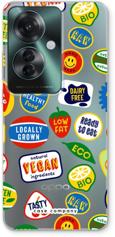 Case Company® - Hoesje geschikt voor Oppo Reno 11 F hoesje - Fruitsticker - Soft Cover Telefoonhoesje - Bescherming aan alle Kanten en Schermrand