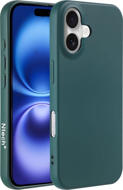 Hoesje Geschikt voor iPhone 16 – Zacht siliconen liquid backcover – Pine Groen