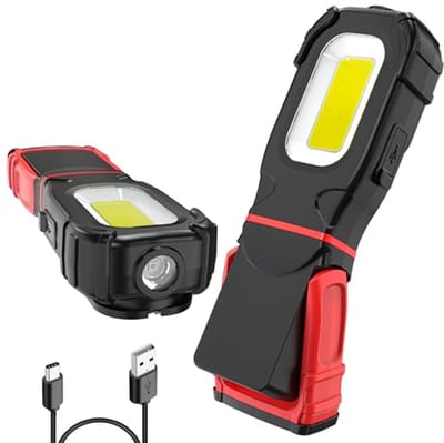 Draaibare LED werklamp met magnetische voet en haak - 3 lichtmodi voor garage, camping en reparaties