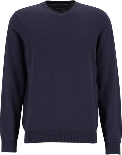 MARVELIS heren trui katoen - V-hals - donkerblauw