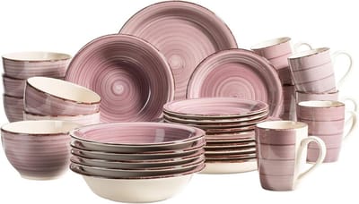 VELTRR® Serviesset 6 Persoons - Serviessets - Bordenset - Chique Bordenset - Porselein