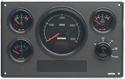 VETUS 12V Motorpaneel met 4 Motorinstrumenten geschikt voor tweede Dynamo | MP34KBS2D