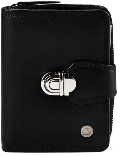 Greenburry Sponsachtig portefeuille leer 9 cm - Dames - Staand formaat - black