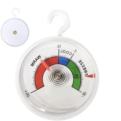 Wand Thermograaf - Temperatuurmeter - Nauwkeurig Meten - Roestbestendig Materiaal - 9 x 7 x 2 cm - Wit
