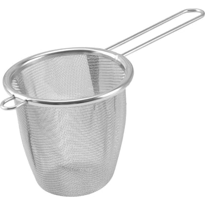 Thee-ei met handvat, fijnmazig, herbruikbaar theebladzeefje, koffiemeelfilter, handzeefje voor theepot, keukenaccessoires white