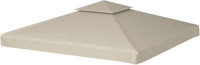 Paviljondak Reserveonderdelen - Universeel Partytent Dak 3x3 m - Dubbellaags Paviljoen Canopy met PVC-coating - 310 g/m² Luxe Waterdicht Reserve-dak - Beige