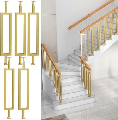 Moderne Trapspindels - Rechthoekige Balusters - Trap Verbeteren - Slijtvaste Coating - 82 cm - Zwart