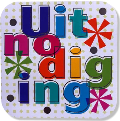 Cards & Crafts Kleurrijke Uitnodigingen Kinderfeestje - 10 Uitnodigingskaarten met Enveloppen - 300 g/m² - 15,5 x 15,5 cm