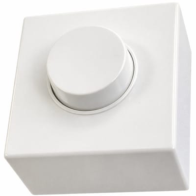 Plieger Universele Opbouw Dimmer – 60-300W – Voor Gloeilampen & Halogeen – Draaidimmer – 230V – Wit