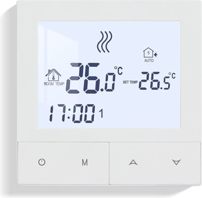 Digitale programmeerbare kamerthermostaat voor elektrische vloerverwarming - 16A, 5-60 °C instelbare temperatuur