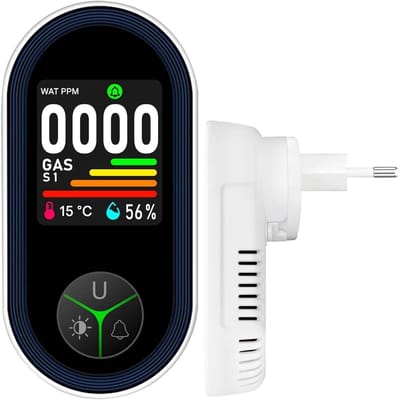 GELLDG Koolmonoxidemelder - CO-detectie met HD-display - Elektrochemische sensor Geschikt voor temperatuur en luchtvochtigheid - Geschikt voor thuis, camper en hotel - Wit -105mmx55mmx52mm