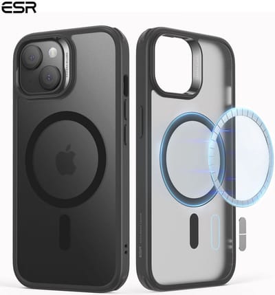 ESR Classic Hybrid HaloLock Hoesje Geschikt voor Apple iPhone 15 Plus | Compatibel met MagSafe en HaloLock | Back Cover met Magneet | Zwart