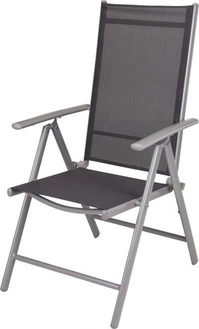 Progarden Vouwstoel 55 X 85 Cm Staal/polyester Zilver/donkergrijs