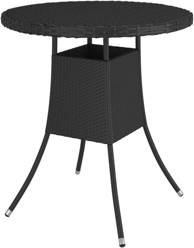 Tuintafel - Balkontafel - Buiten Eten - PE-rotan - 70 x 73 cm - Zwart