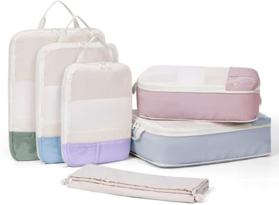 Famanu – Compressie koffer organizer set 6-delig - packing cubes voor koffer - rugzak en handbagage - gecombineerd design