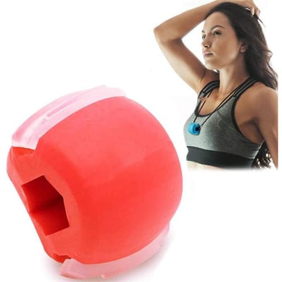 Balle en Gel de Silice pour le Visage Exercice pour la Mâchoire Réduire le Double Menton Tonifiant Facial Gymnastique Entraînement Simulateur de Ligne de Mâchoire rouge