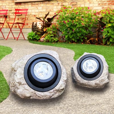 2 stuks -Solar Tuinverlichting - Super Helder Solar Schijnwerper - Solar Landschapsverlichting Buiten Waterdicht LED - Geschikt voor Pad, Loopweg en Tuin