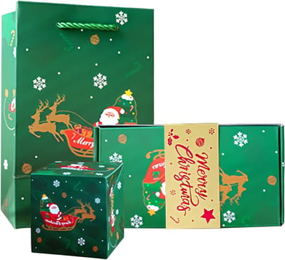 Kerst Springdoos - Cadeaudoos Stuiter - Feestelijke Verrassing - Opvouwbaar Ontwerp - 10x7.5x18.5 cm - Rood Groen