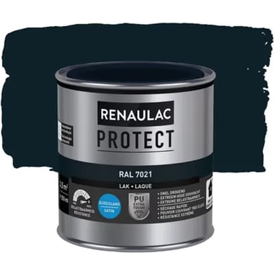 Renaulac Houtlak Protect - Zijdeglans - Zwartgrijs Ral 7021 - 250ml