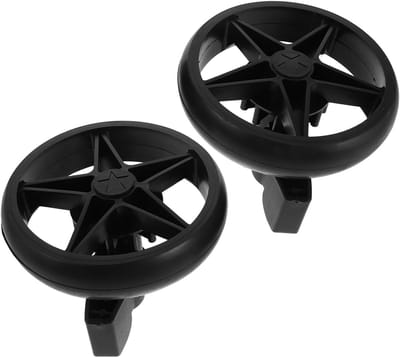 Babywagen Wielen - Loopstoel Onderdelen - Stille Verplaatsing - Met Rem Systeem - Set van 2 - Zwart