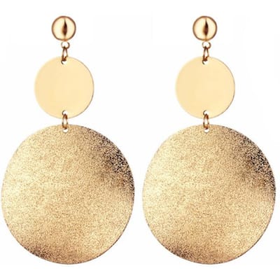 Vintage Oorbellen Groot Voor Vrouwen Statement Oorbellen Geometrisch Metalen Hanger Oorbellen Trend Mode Sieraden beige