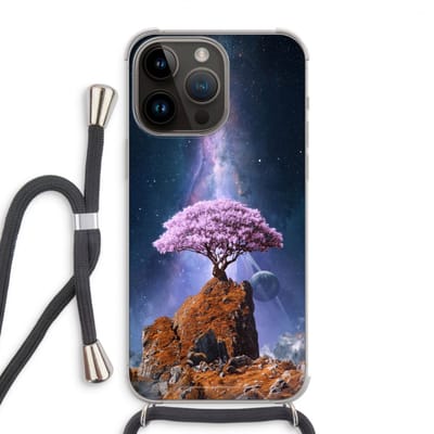 Case Company® - Hoesje met koord geschikt voor iPhone 14 Pro Max hoesje met Koord - Ambition - Telefoonhoesje met Zwart Koord - Bescherming aan alle Kanten en Over de Schermrand