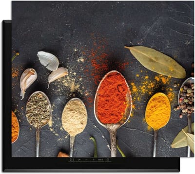 KitchenArt - Spice Essence – Inductie Beschermer - 65x52 cm - Kookplaat Beschermer - Luxe Afdekplaat Inductieplaat - Anti-slip & Oprolbaar - Beschermmat Inductiekookplaat