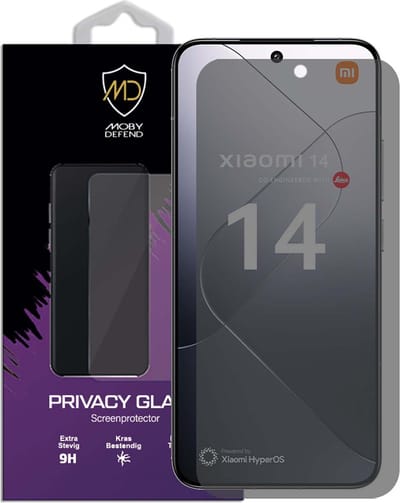 MobyDefend Screenprotector - Geschikt voor Xiaomi 14 - HD Privacy Glass Screensaver
