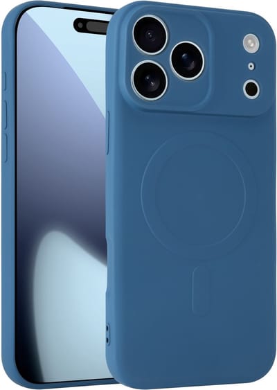 ShieldCase siliconen Magneet back cover geschikt voor iPhone 17 Pro Max (donkerblauw) – zacht hoesje met premium bescherming, perfecte pasvorm en stijlvol design