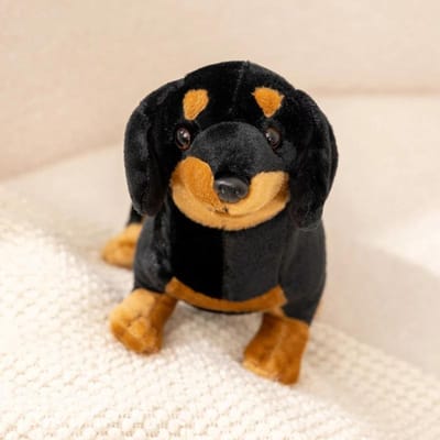 Cartoon Teckel Knuffeldier Zacht Pluizig Worst Hond Pluche Speelgoed Schattige Realistische Hond Pluche voor Hondenliefhebbers Verzameling Cadeau 35cm