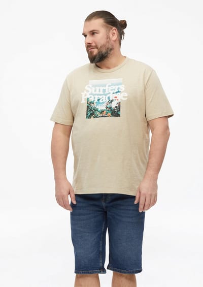 T-shirt in slub yarn met bedrukte voorkant en ronde hals s.Oliver