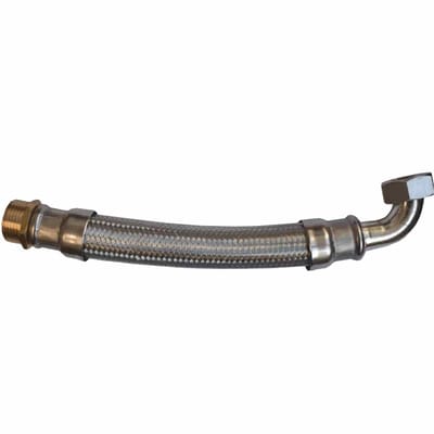 Flexibele RVS Panzerslang DN25 1" met Bocht, Drinkwater Veilig
