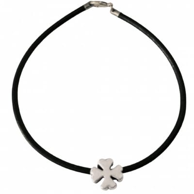 Enkelkoord Zwart-2.6 mm- Klaver vier- 24.5 cm- Charme Bijoux