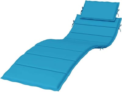 Ligstoelkussen - Tuinkussen Matras - Buiten Ontspannen - Waterafstotend Oxford - 186 x 58 cm - Blauw