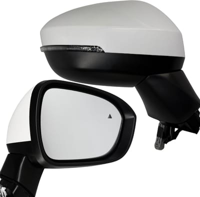 BILMAX Rechter Buitenspiegel Vervanging voor Nissan X-Trail T33 2022–2026 Elektrisch Verstelbaar, Elektrisch Inklapbaar, Met Dodehoekassistent (BSM), Wit, 9-Pins (Passagierszijde)