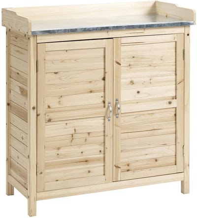 Tuinkast - Opbergkasten met deuren - Tuinhuis - Schuur - Voor buiten - Gereedschap - Naturel - Hout