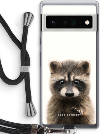 Case Company® - Hoesje met koord geschikt voor Google Pixel 6 Pro hoesje met Koord - Rocco - Telefoonhoesje met Zwart Koord - Bescherming aan alle Kanten en Over de Schermrand