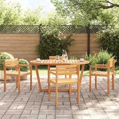 vidaXL - Tuintafel - ovaal - 150x90x75 - cm - massief - acaciahout