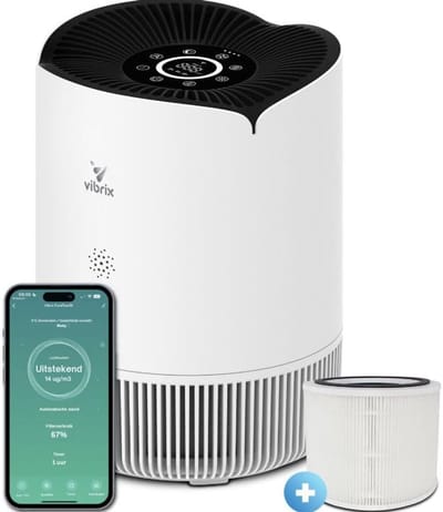 Luchtreiniger H13 HEPA Filter – Stil 25 dB – App Bediening – Ionisator – Tot 30 m²
