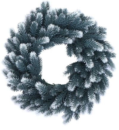 Kunstkrans MCW-O98, deurkrans, tafelkrans, kunstmatige decoratie Ø 45 cm ~ spar met sneeuw