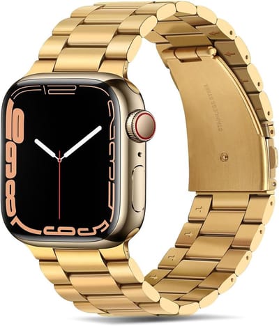 Mobiq - Luxe Metalen Bandje geschikt voor Apple Watch 38 mm - goud