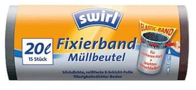 Zwarte Vuilniszakken 20 Liter met Fixeerband