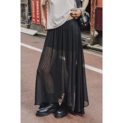 Mikuta The Black Long Ruffle Skirt Taglia: XL | Maxi gonne Outlet | Donna | Nero