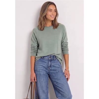 Longsleeve met ronde hals en rolrand